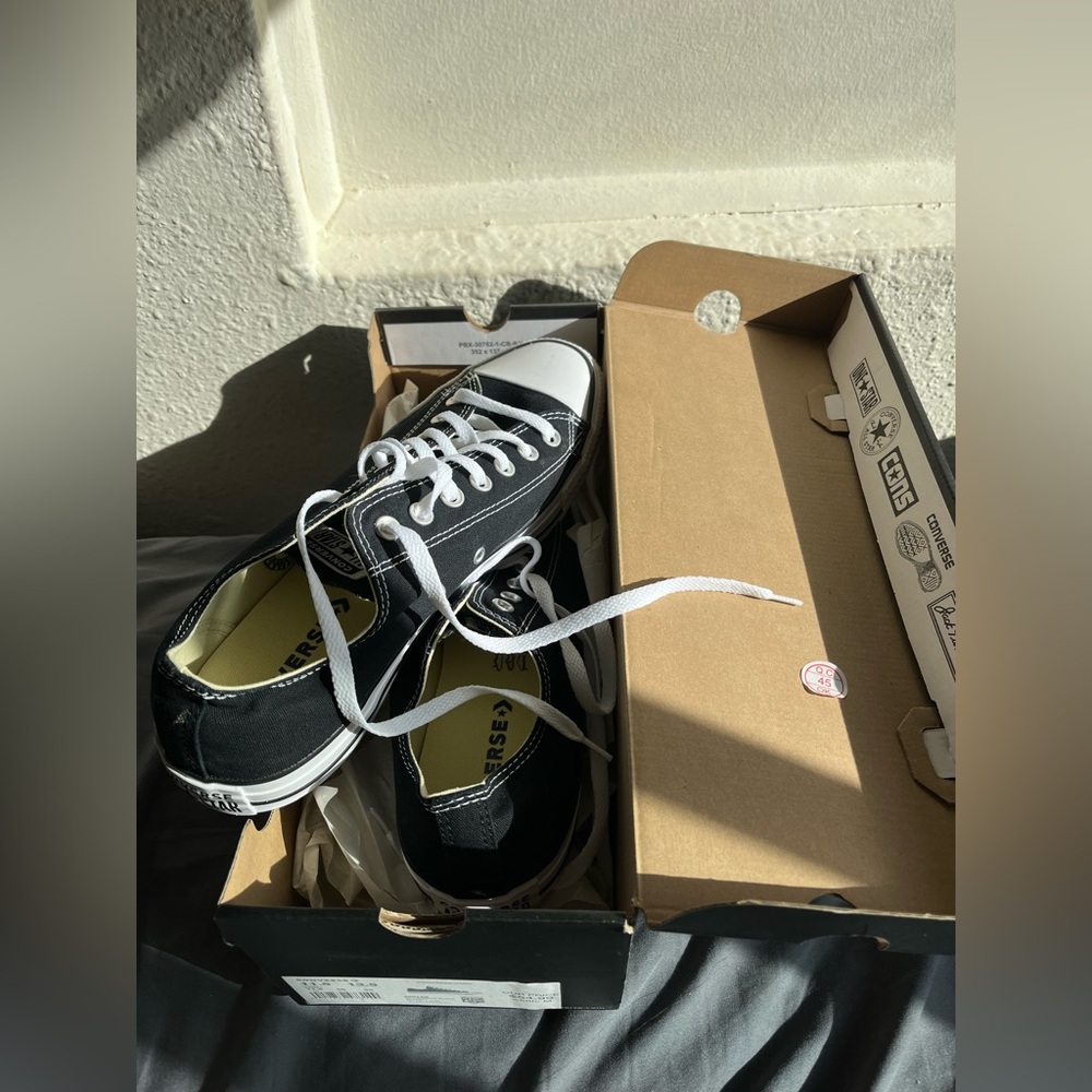 Converse Black Canvas Low Tops - Picture 2 of 4